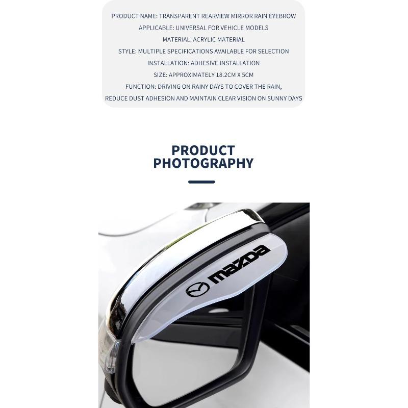 Наклейки-козырьки от дождя и солнца на зеркало заднего вида автомобиля для Mazda 3 5 323 CX-3 CX-4 CX-5 CX-7 CX-9 Axela 6 RX8 7 MX3 MX5 Аксессуары
