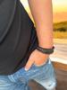 Tiger Eye Multilayer Leather Bracelet Black 21cm