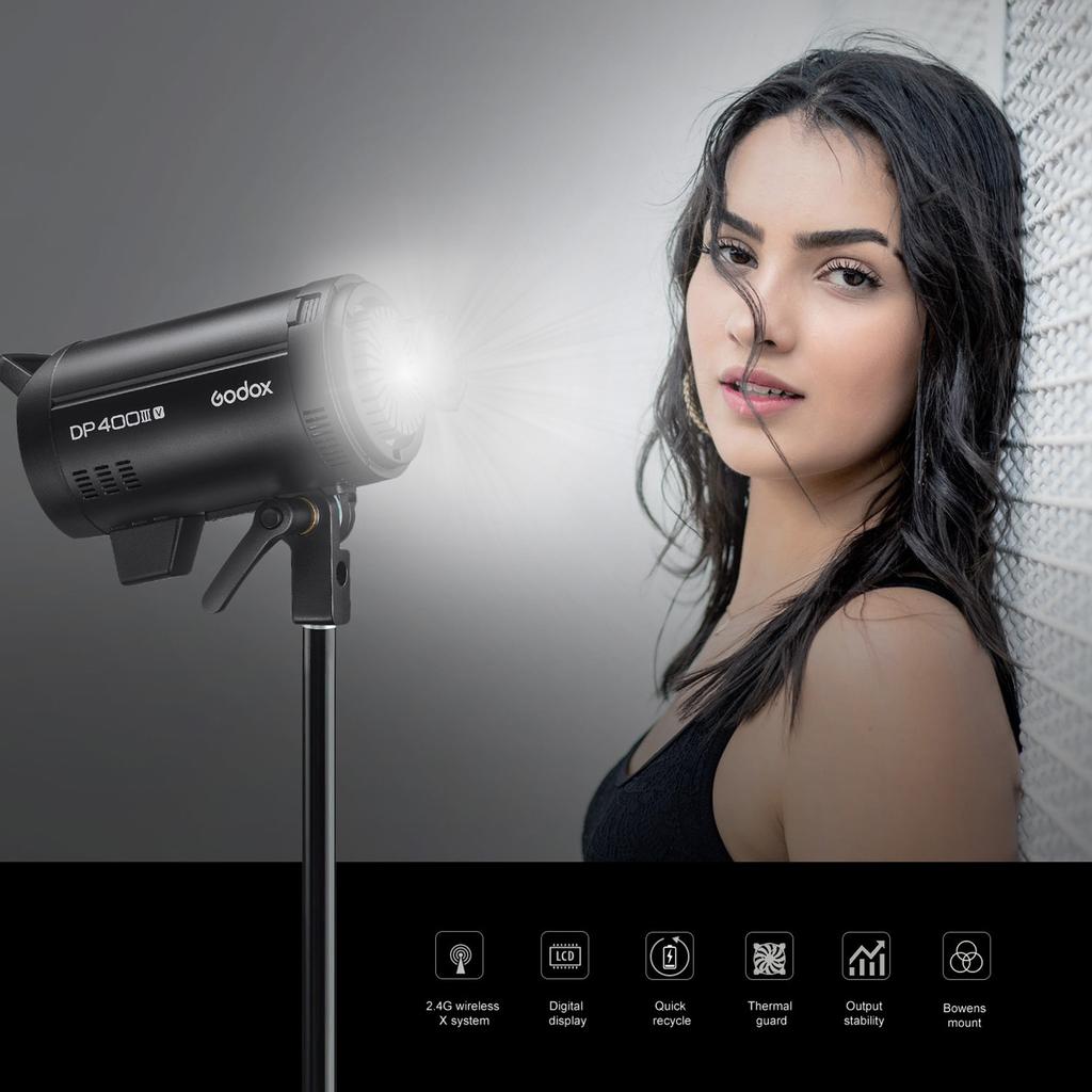 Godox DP400III-V Модернизированная студийная вспышка мощностью 400 Вт GN87 Встроенная стробоскопическая подсветка 5600+/-200K