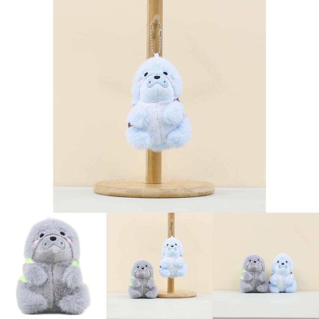 Charming Gray And Blue Gorilla Plush Toy Keychain For Bags And Backpack Accessories