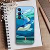 Чехол для телефона Whale Fall-Art для Samsung Galaxy A73, A21s, A22, A31, A52, A53, A71, A41, Мягкий черный корпус