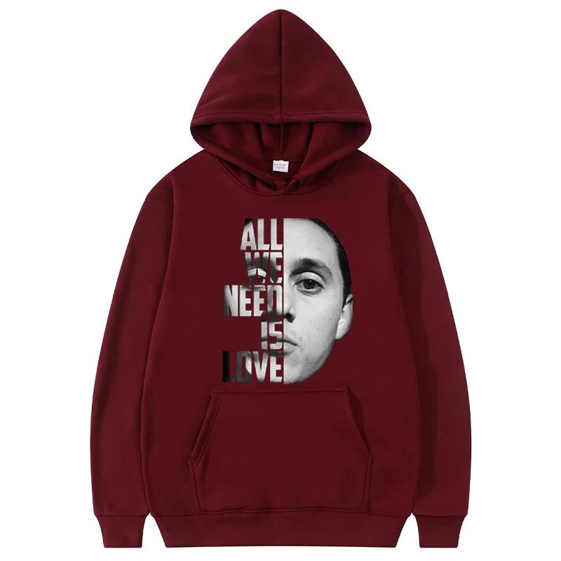 Canserbero Men's Fashion Rapper Print Hoodie & Women's Casual Harajuku Street Style Sporty Hooded Pullover