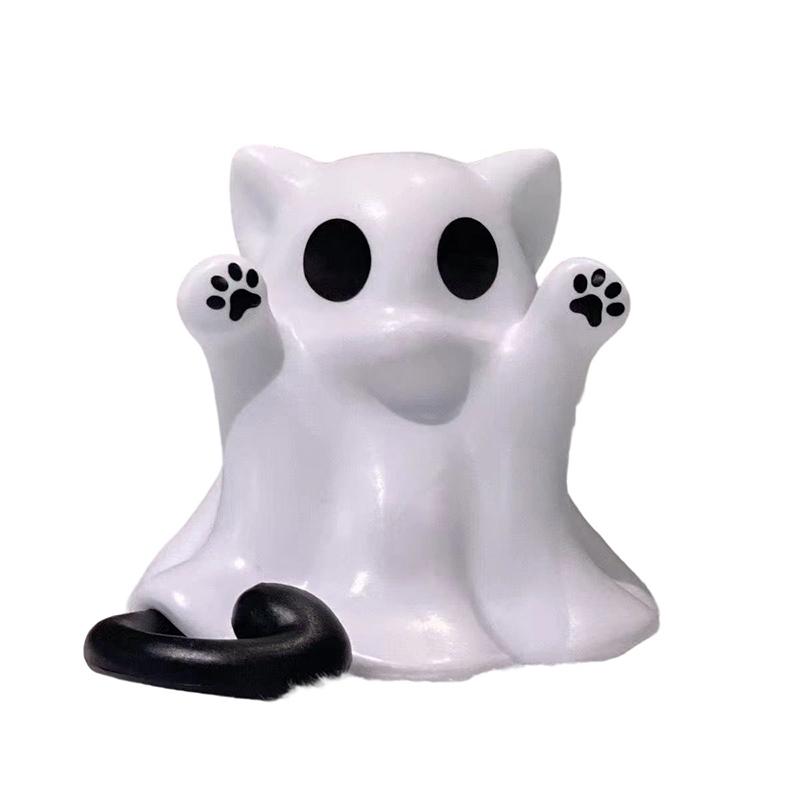 Хэллоуинская фигурка призрака Жуткая смоляная статуэтка призрака Милые украшения в виде призраков Идеально подходит для домашнего декора и декора крыльца на Хэллоуин Настольный