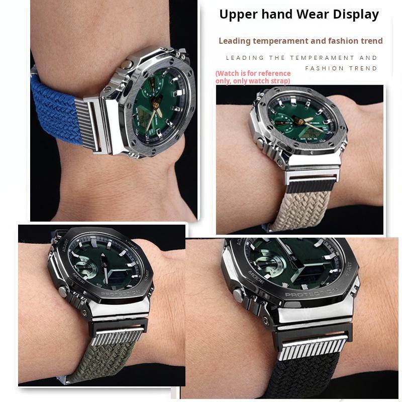 Высококачественный эластичный нейлоновый ремешок для часов Casio G-SHOCK GA-2100 2110 GM-2100 серии, модифицированные нейлоновые холщовые аксессуары для ремешка часов