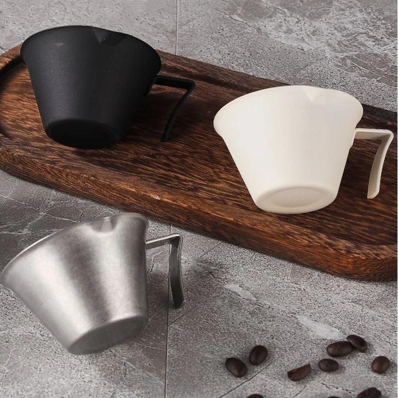 Чашка для экстракции кофе из нержавеющей стали 304, чашка для экстракции эспрессо 100 мл с направляющим носиком, практичная чашка для унций, аксессуары для кафе