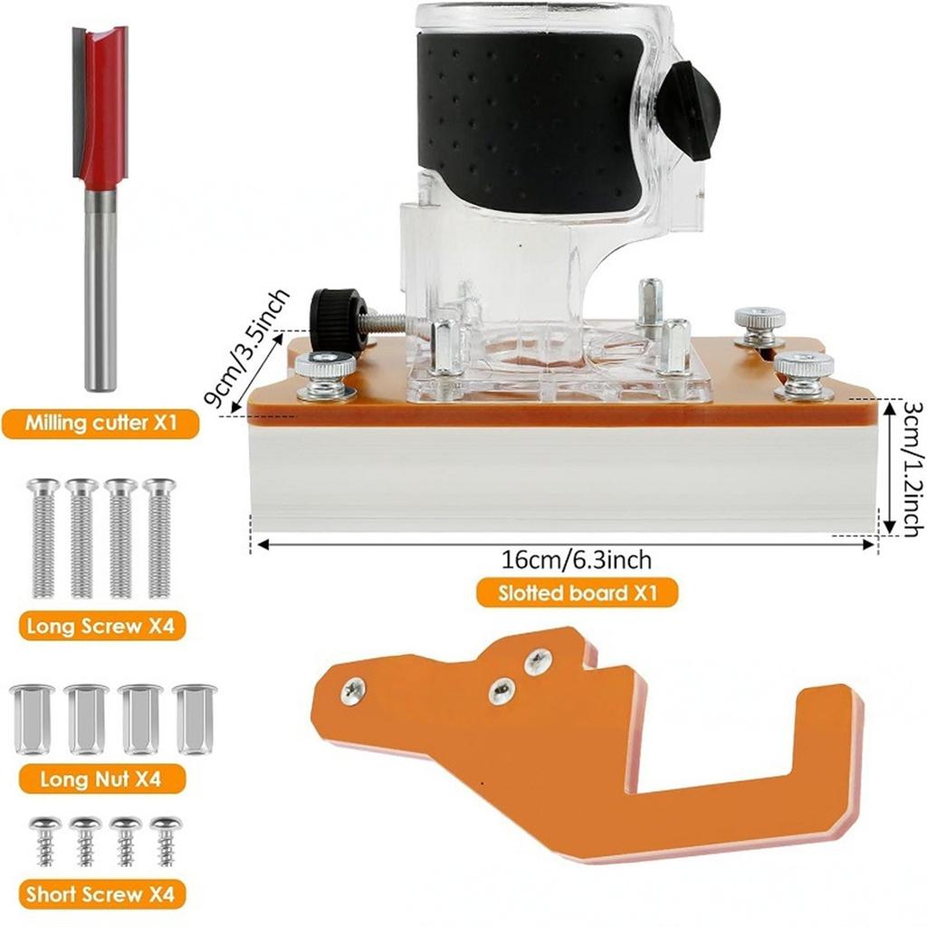 Wood  Router Base, 2 in 1 Compact Wood  Router Base Router Slotting Bracket for Carbinet Closet Furniture, Suitable for Inside Diameter 65mm
