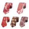 Adjustable Meat Style Design Tie Narrow Steak Food Printing Men Necktie  Shirt