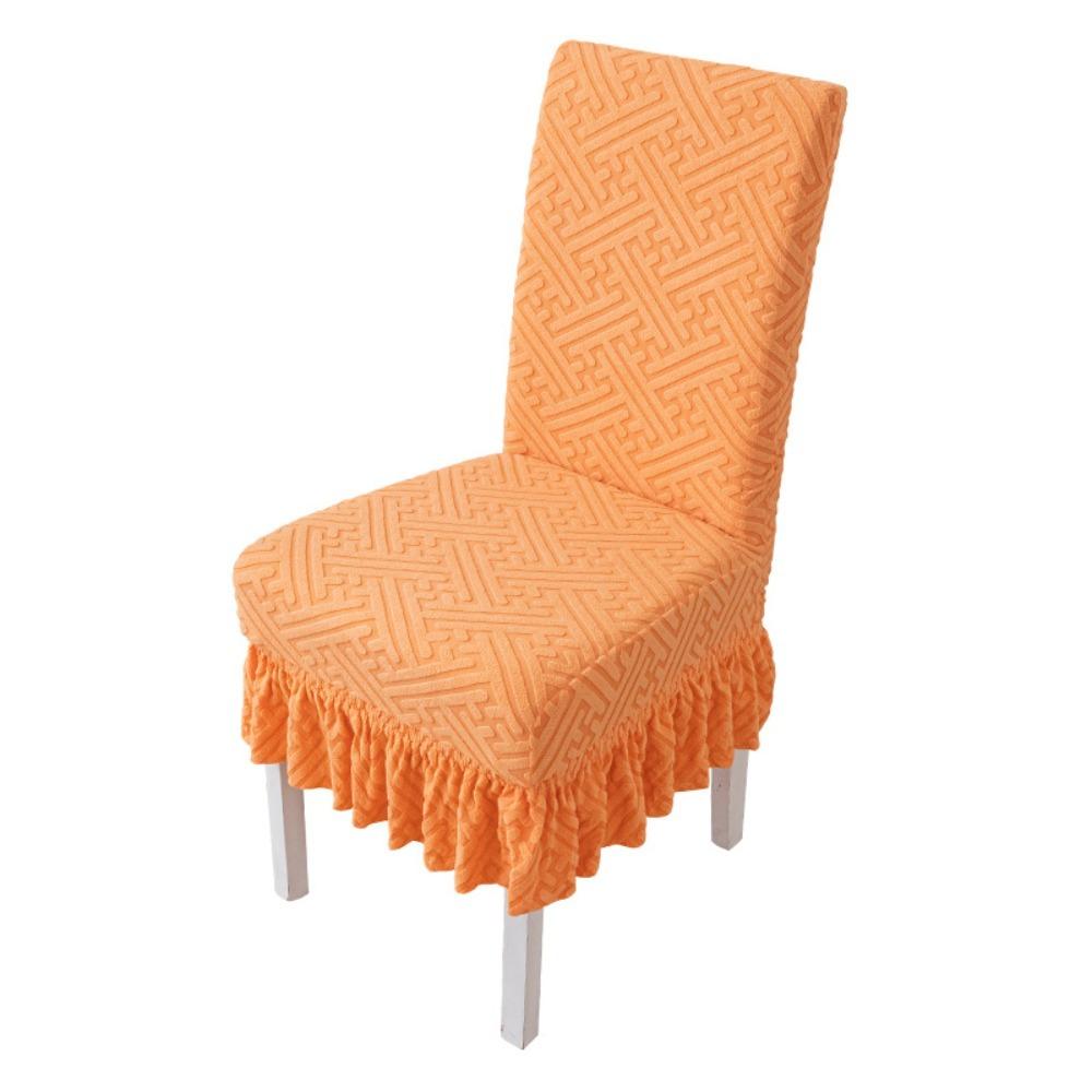 Jacquard Chair Covers Skirt Edge Dining Chair Protector Comfortable Seat Covers Hotel