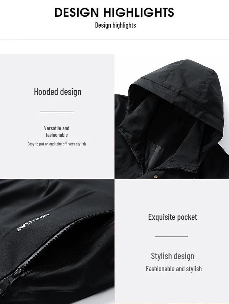 Men's 2025 Spring Trend Hooded Windbreaker: Casual Loose-Fit Workwear Jacket