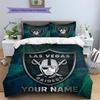 Custom Name Las Vegas Raiders Pattern Bedding Quilt Set  Home Decoration  Gift (1 * duvet cover + 2 * pillowcase  without core)