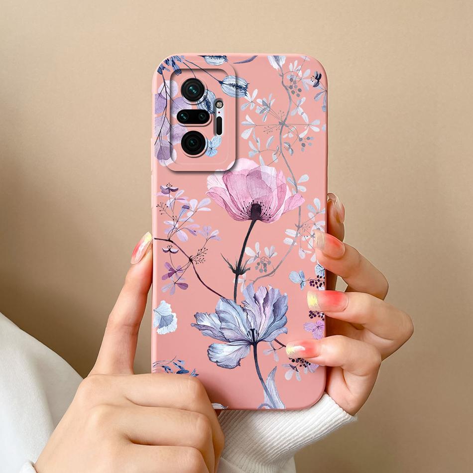 For Redmi Note 10 Pro Max Phone Case Cat Liquid Silicone Full Coverage Anti Drop Funda For Xiaomi Redmi Note 10Pro Max Bumper