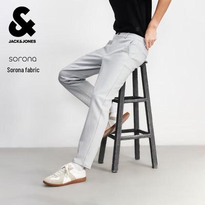 Мужские весенние брюки зауженного кроя в стиле business casual