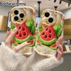 Phone Case: 2D flat design, fits iPhone 18 17 16 15 14 13 Pro protective case, watermelon triangle slice, perfect Christmas and Halloween holiday gift