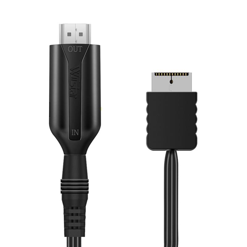 Совместимый адаптерный кабель, совместимый с PS2 и HDMI, 1 м, 480i/480p/576i, кабель-конвертер аудио-видео