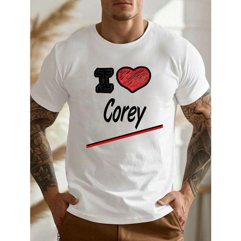 Я ЛЮБЛЮ мужскую футболку COREY Crinkle большого размера