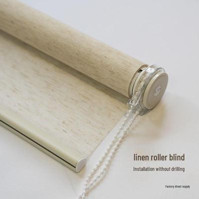 Беспробивные льняные рулонные шторы блэкаут для ванной комнаты или балкона