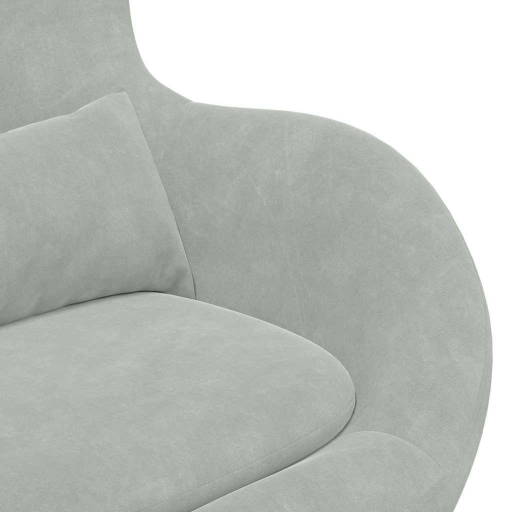 Egg Chair Light Grey Velvet