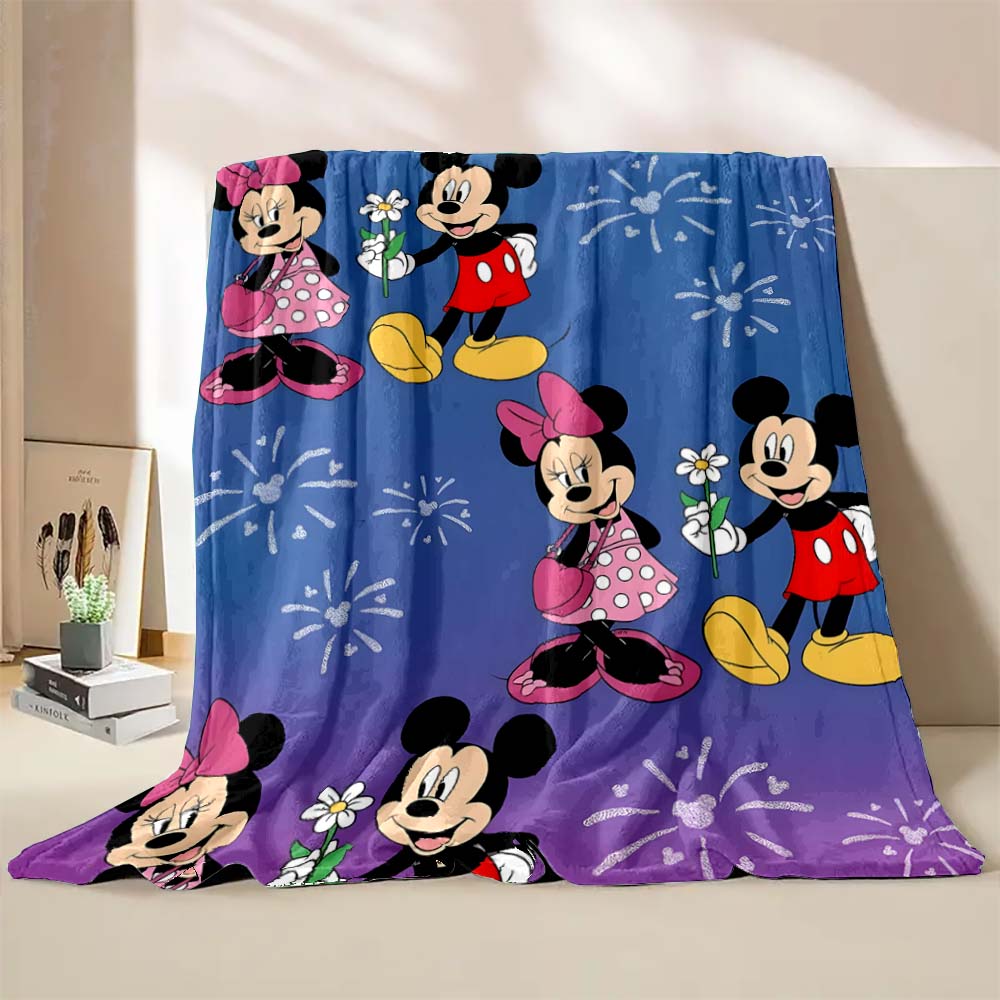 Cartoon Disney Minnie Mouse Mickey Print Blanket Warm and Soft Suitable for Children Adult Luxury Gifts Home Travel Camping