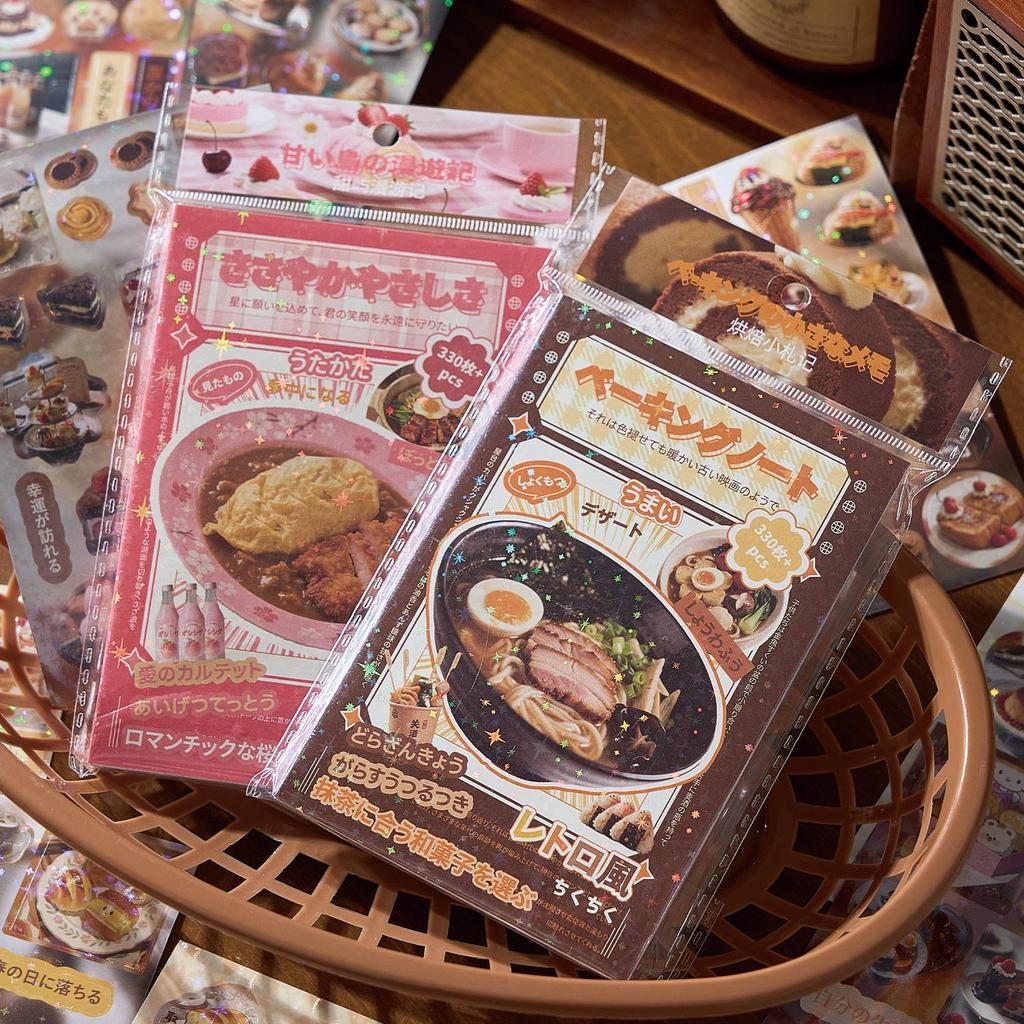 30sheets Kawaii Japanese Baking Dessert Food Die Cutting Sticker Book DIY Diary Scrapbook Aesthetic Stationery Stickers