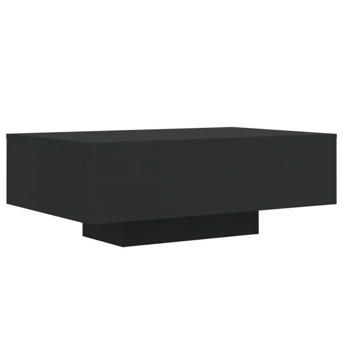 VidaXL Table Basse avec Lumières LED, Table d'Appoint, Bout de Canapé, Meuble de Salon Salle de Séjour, Moderne, Noir Bois 836610