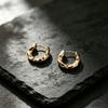 Metal Texture Small Circle Earrings Gold Earrings Women Geometric Irregular Design Ear Studs Accessories