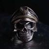 Retro Officer Skull Rings for Men Women Punk Hip Hop Rock Skeleton Trendy Ring Fashion Jewelry Gifts Adjustable