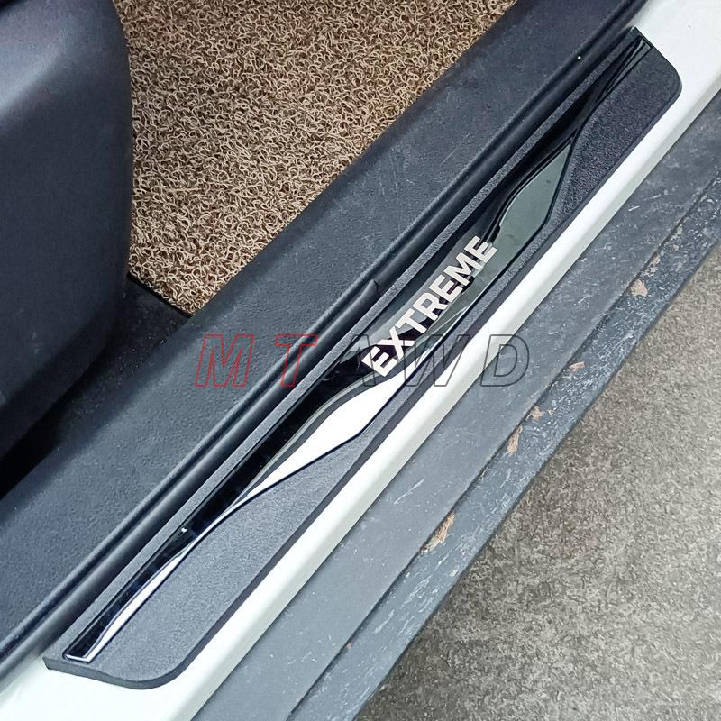 Для Dacia Jogger Sandero Stepway Extreme Аксессуар - Защитная накладка на порог двери автомобиля с отделкой под карбон и нержавеющую сталь