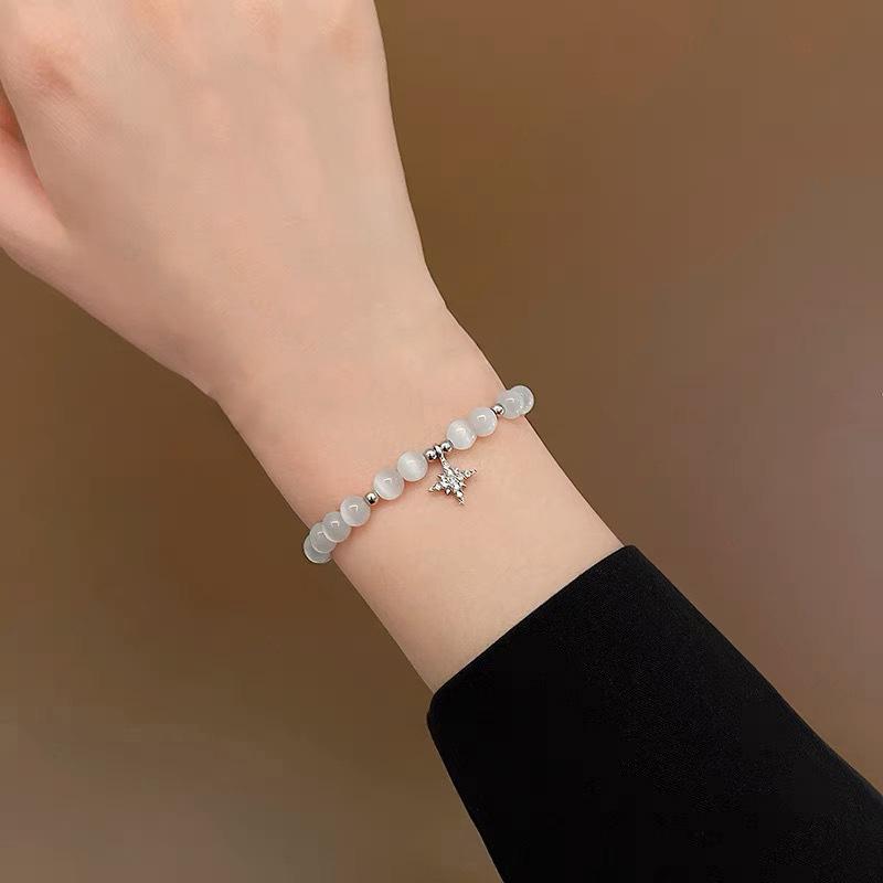 Exquisite Pink Bracelets For Women Cute Star Moon Bracelet Metal Chain Beads Bracelet Sister Girlfriend Gift