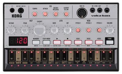 Аналоговая бас-машина KORG Volca Bass 16-шаговый секвенсор, работающий от батареек, динамик, совместимый с наушниками, компактный размер, который можно использовать где угодно, встроенный