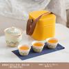 Travel tea set Ru kiln small set portable portable express cup outdoor camping travel teapot printing