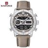 NAVIFORCE 9263L Модные Водонепроницаемые Часы Кварцевые Часы Светящийся Дисплей Ремешок из Натуральной Кожи Многофункциональные Часы с Хронографом