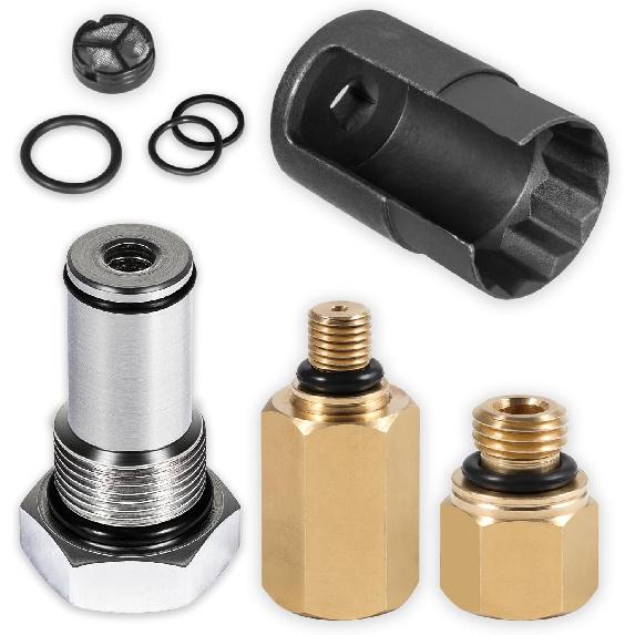 Bonbo 6.0 IPR Valve Socket & Oil Rail Adapters Kit & 6.0 High Pressure Oil Pump IPR Valve Air Test Fitting Tool With Seal Kit, Fits For Ford 6.0L