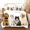 Lovely Animal Dogs Cats Pets Comfortable Duvet Quilt Cover Pillowcase Bedding Set Children Bedroom Decoration Home Textile