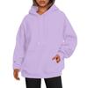 Plus Size Women Hoodie Winter Fall Thick Long Sleeve Loose Sport Top with Big Pocket Mid Length Solid Color Hooded Drawstring