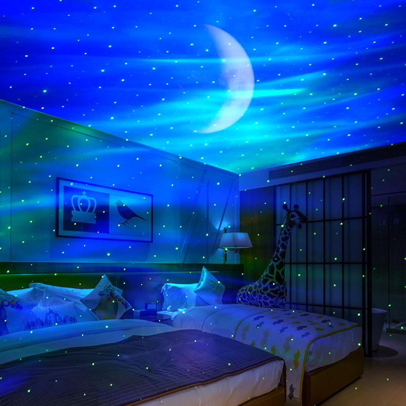 Семицветный USB-проектор звездного неба, лазерный ночник для создания атмосферы в спальне и гостиной