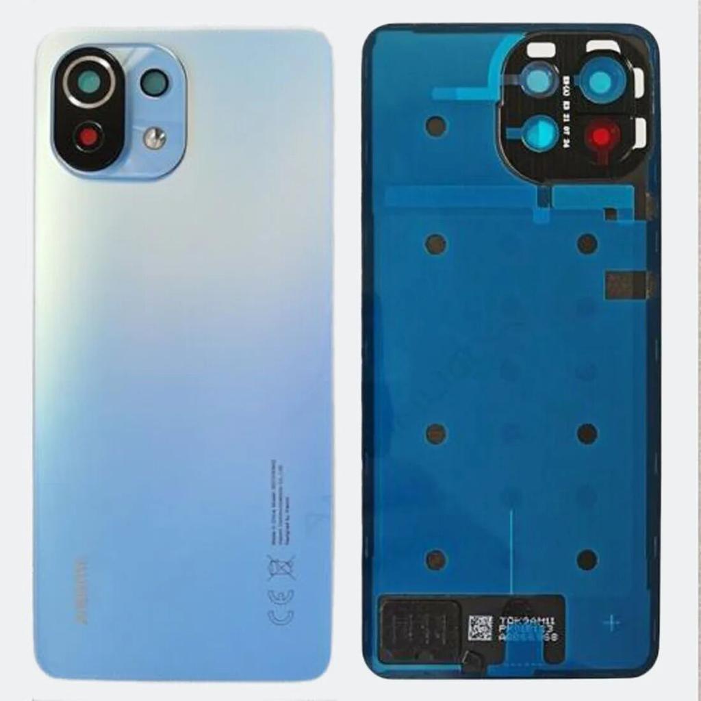 Новый оригинальный для Xiaomi Mi11 Lite, задняя крышка аккумулятора, детали со стеклянным объективом камеры, задняя стеклянная дверца аккумулятора, корпус, замена