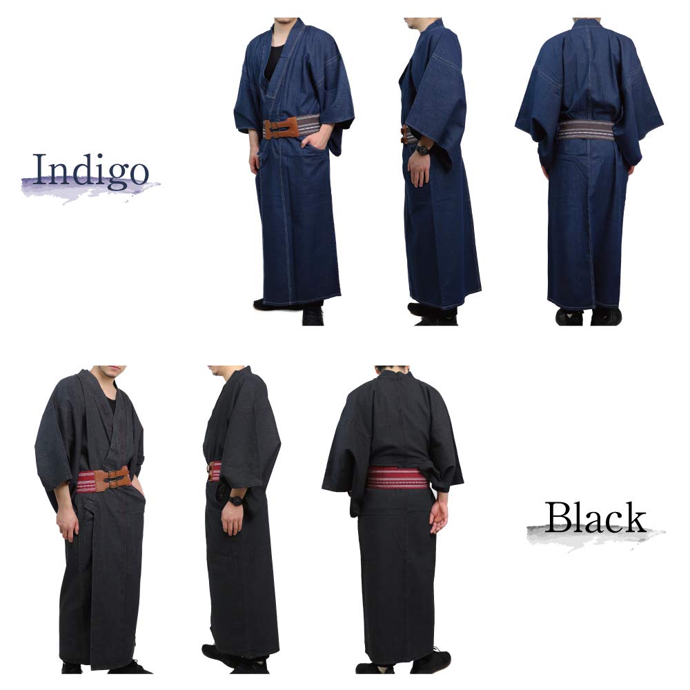 Кимоно Джинсовая Кимоно Японская Одежда Простая Джинсовая [SWINGPLUS] Мужская (М, Индиго)