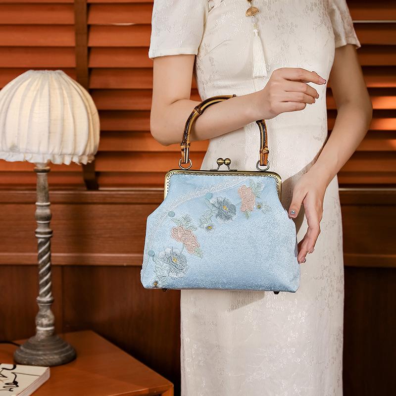 Johnature Изысканно вышитая антикварная сумка Cheongsam, женская элегантная сумка, универсальные винтажные сумки на плечо