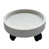 Flower Pot Tray Wheels Round Shape Removable Rotating Wheels Plant Stand for Balcony White 40