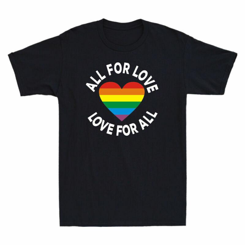 Love Unisexs Heart Tshirt Pride Gift For For All All Rainbow Love Funny Lgbt