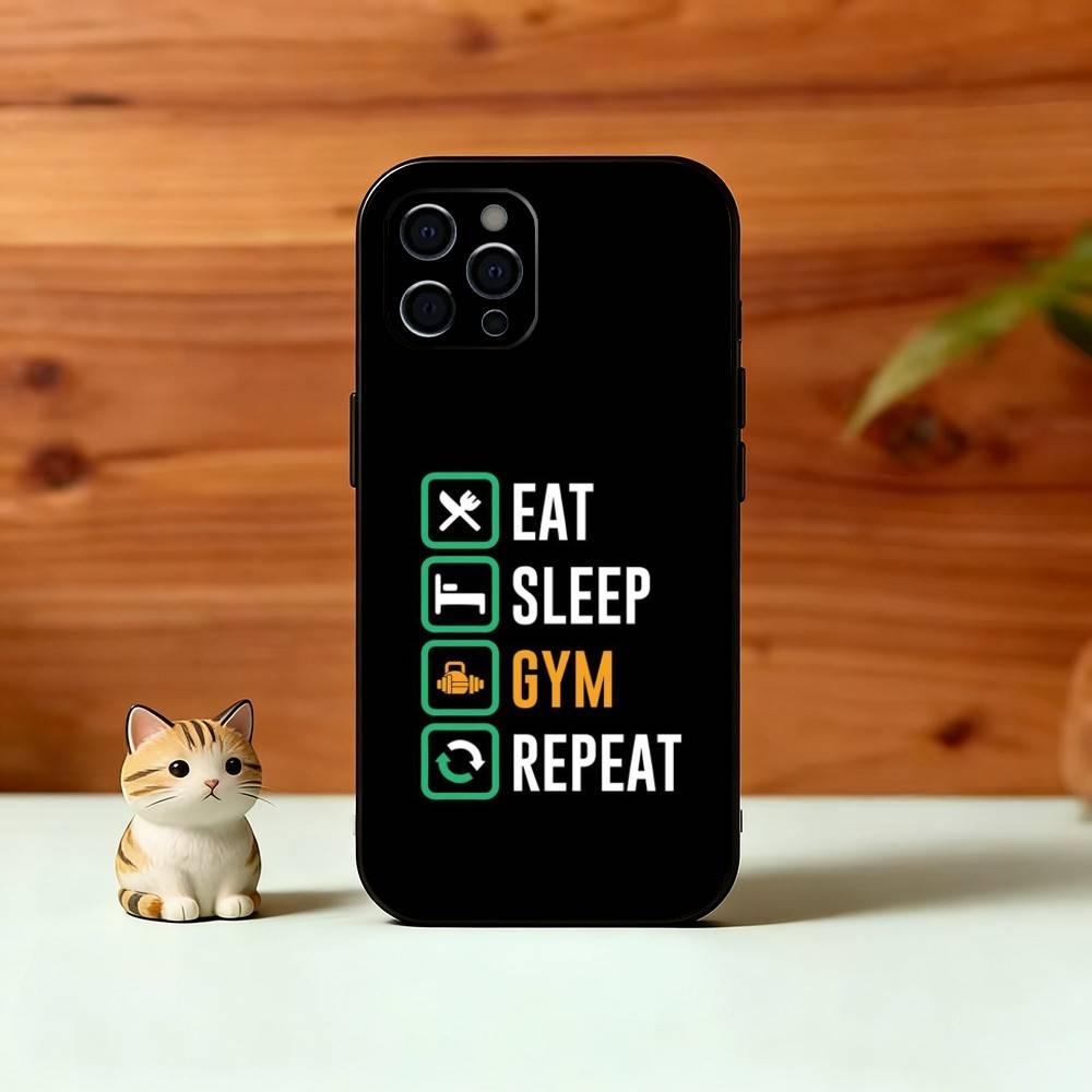 Gym Moode On Phone Case For iPhone 17, 16,15,14,13,12,11 Plus,Pro Max, Others Soft Black Cover