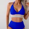 Женские сексуальные купальники Push Up, комплект бикини из двух частей, купальный костюм с открытой спиной и бретелькой через шею