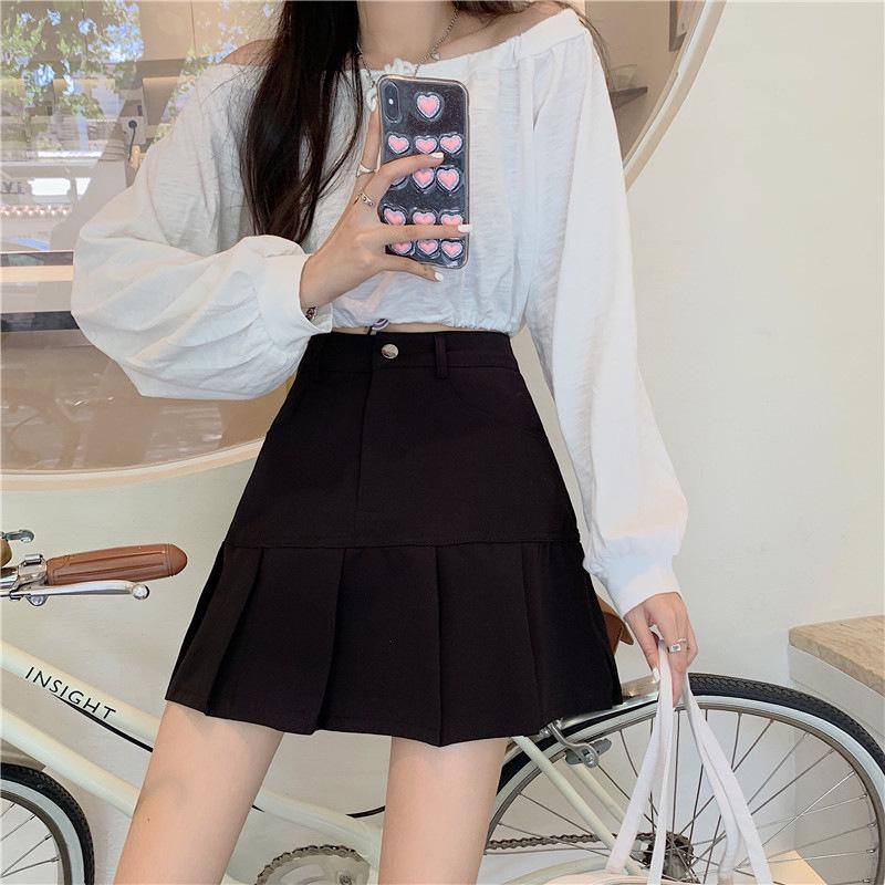 Летняя женская плиссированная миди-юбка 2025: Трендовый, С высокой талией, Приталенный крой, Универсальный для студентов.