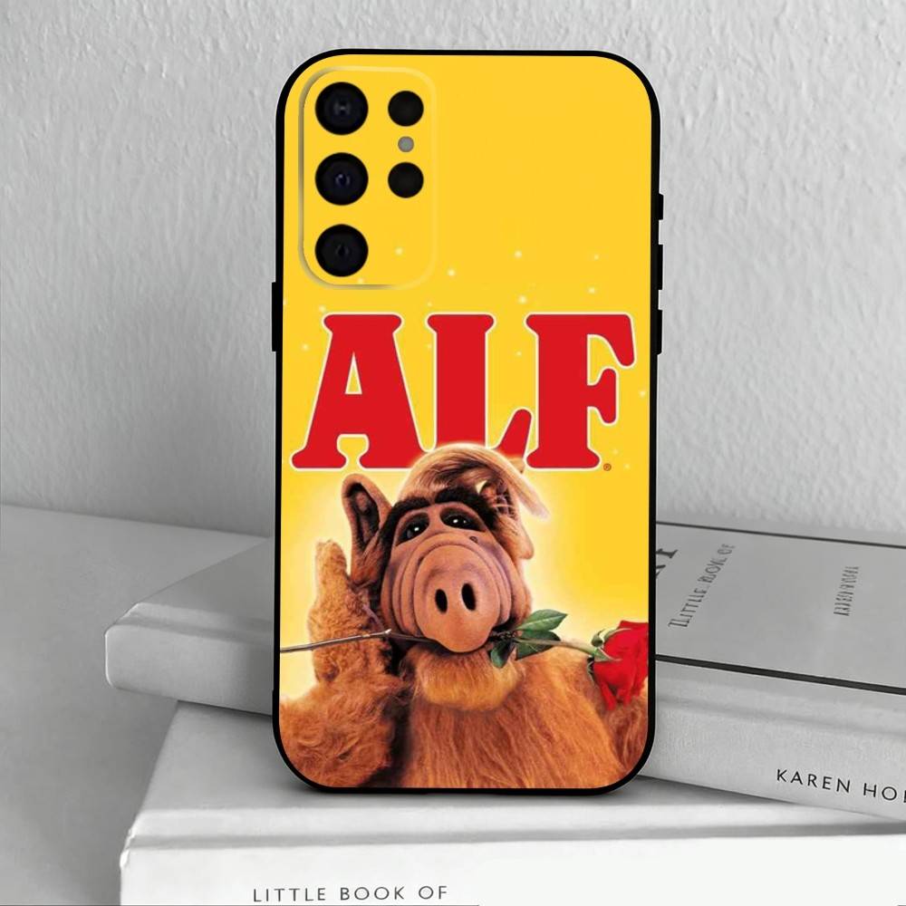 TV S-Series A-Alf Phone Case For Samsung S25,24,23,22,30,21,10,9,Ultra,Plus,Lite,FE,4,5 G Soft Black Case