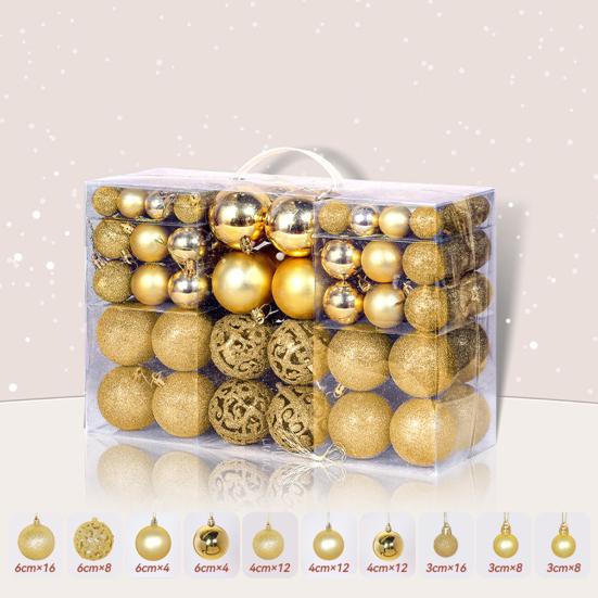 Yousheng 100 Pcs Christmas Balls Ornaments Plastic Shatterproof Hanging Balls Decoration for Xmas Tree Holiday Home Party Decor