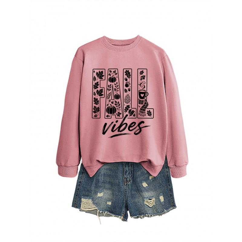 Womens Oversized Cotton Hoodie Sweatshirt Fall Print Graphic Loose Fit Long Sleeve Crew Neck