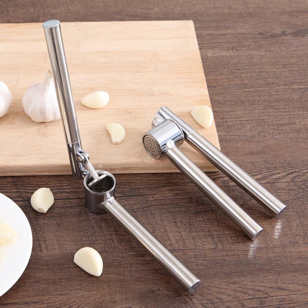 Stainless Steel Garlic Press Squeezer Masher Juicer Kitchen Tool