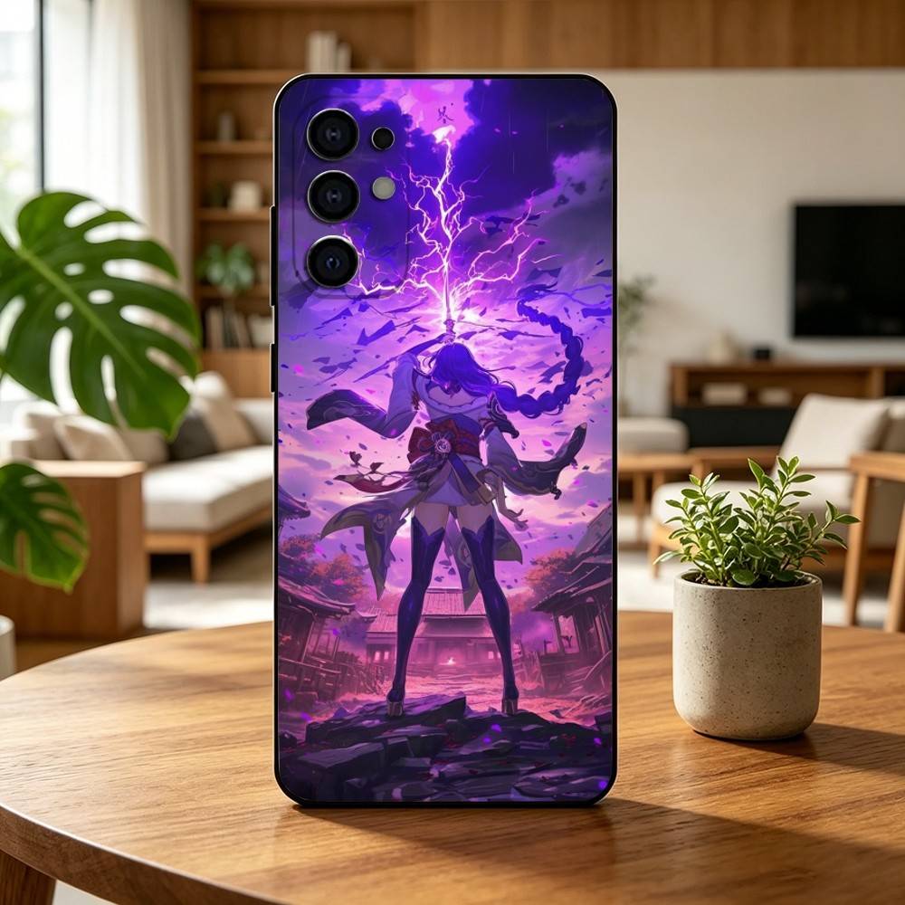 G-Genshin I-Impact Райдэн Сигун (3) Чехол для телефона Samsung S25, S24, S21, S22, S23, S30, Ultra, S20, Plus, Fe, Lite, Note, 10, Черный чехол
