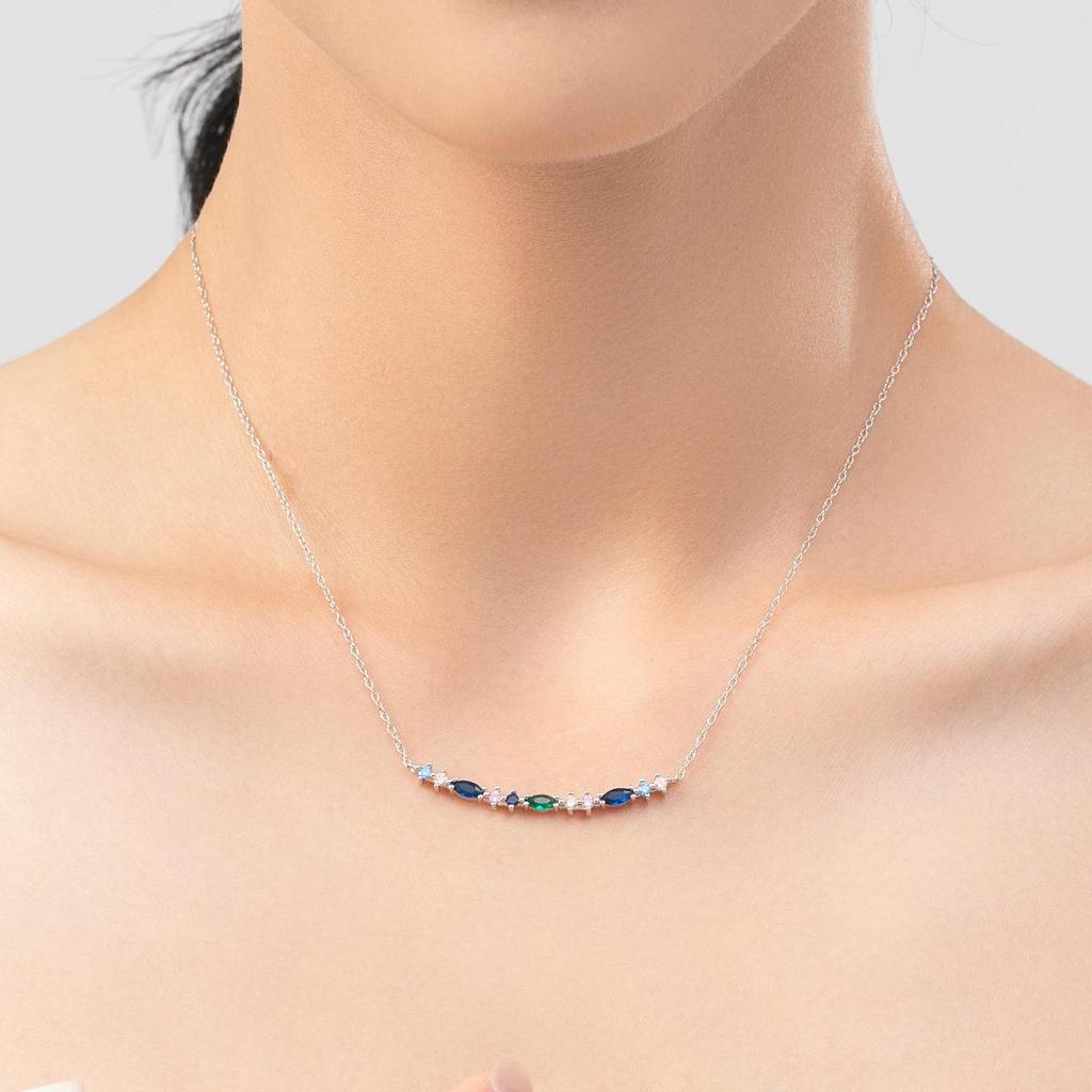 MODIAN Изысканное элегантное длинное ожерелье из стерлингового серебра 925 пробы, винтажная цепочка на шею для женщин, подарок на день рождения, ювелирные изделия