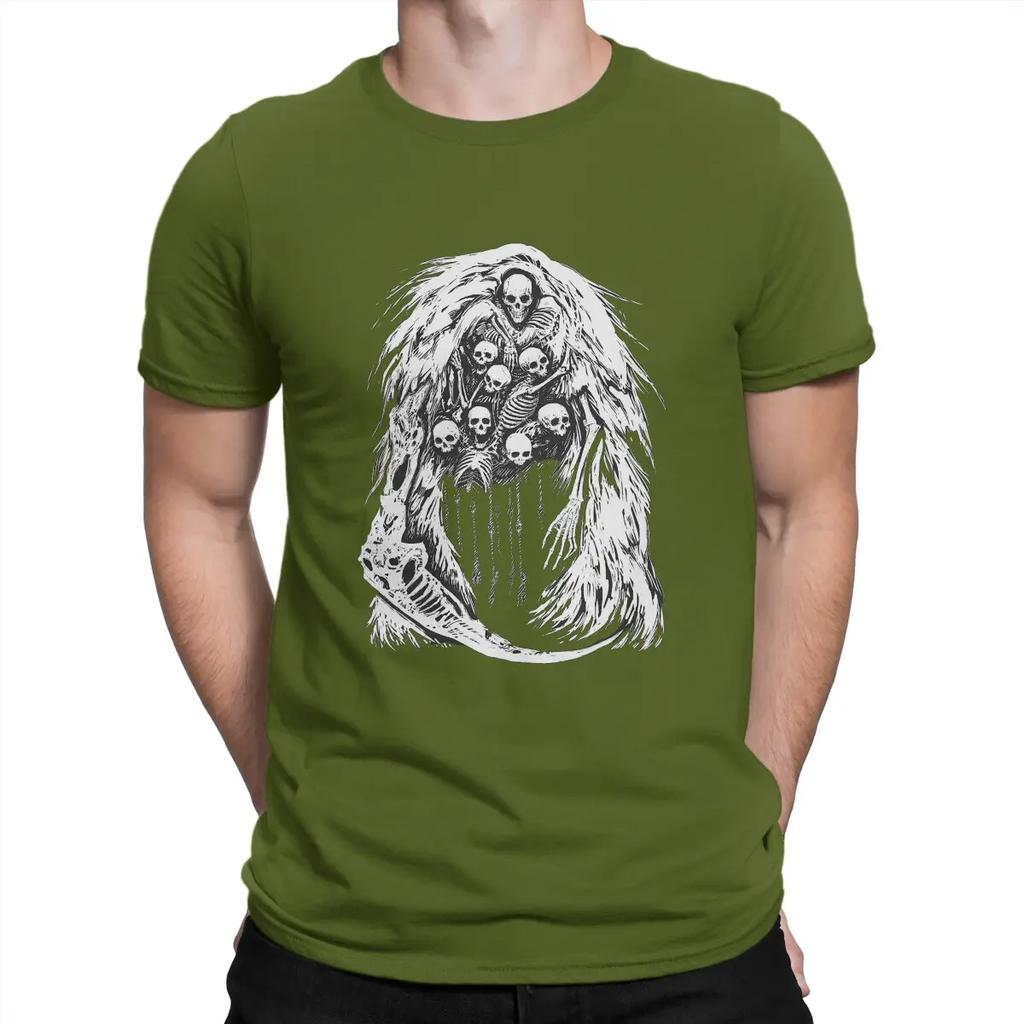 The Gravelord Skull Skeleton T Shirts for Men Cotton Casual T-Shirts Crewneck DARK SOULS Tees Short Sleeve Clothes Gift